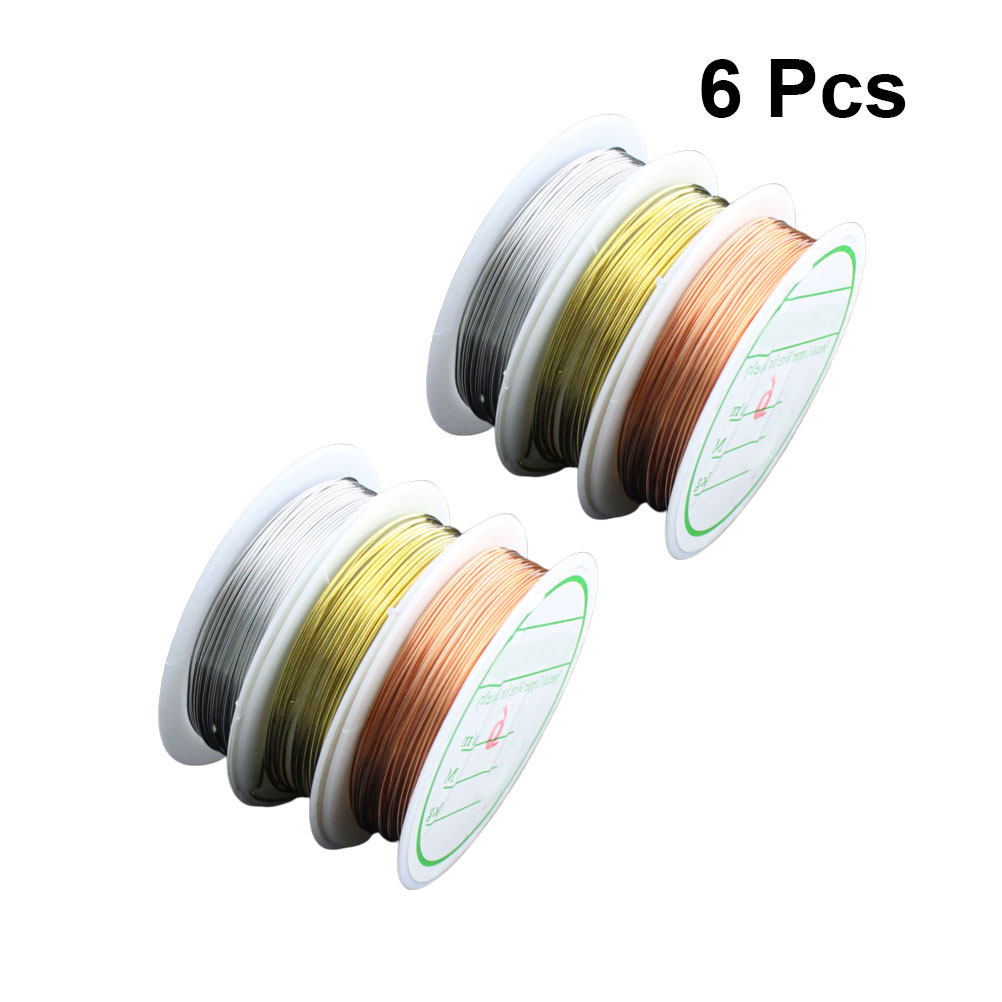 Copper Wire Roll - 6 rollen gekleurde koperdraad, flexibel en
