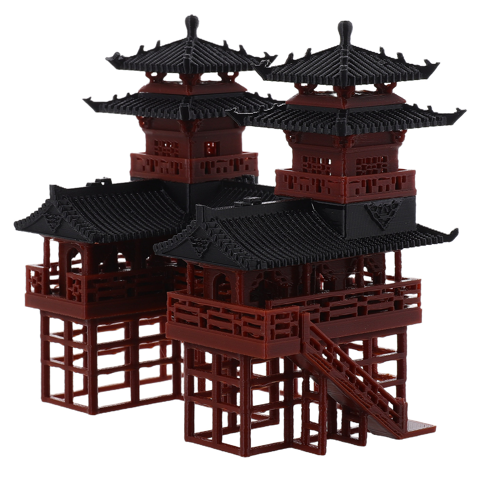 Miniatuur Twin Pagoda beeldje, - Bonsai Garden Landscape Design recensie en prijs