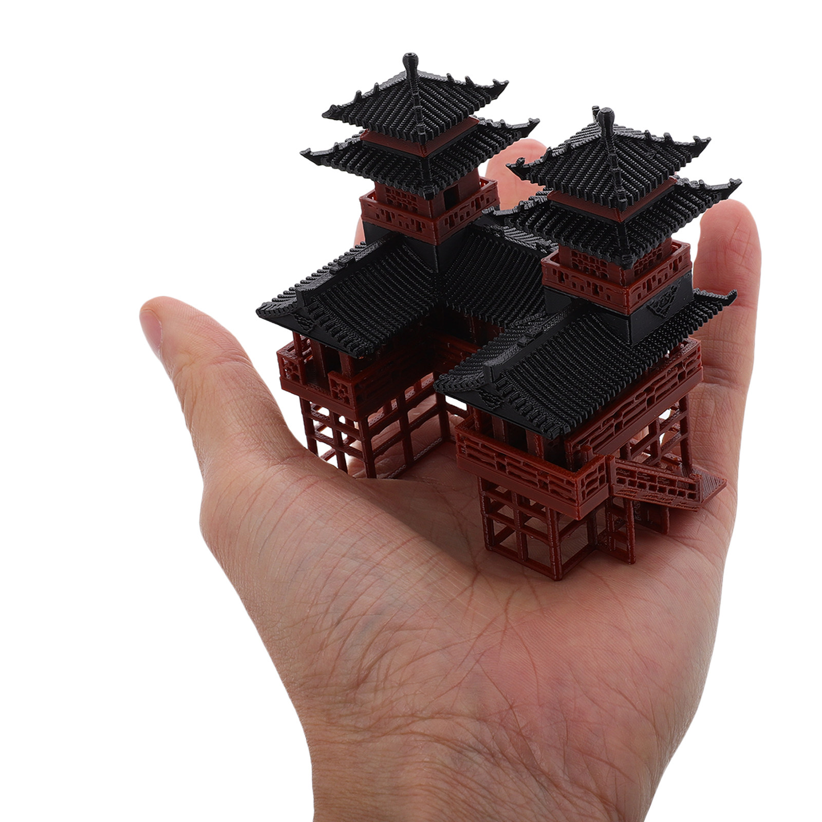 Miniatuur Twin Pagoda beeldje, - Bonsai Garden Landscape Design recensie en prijs