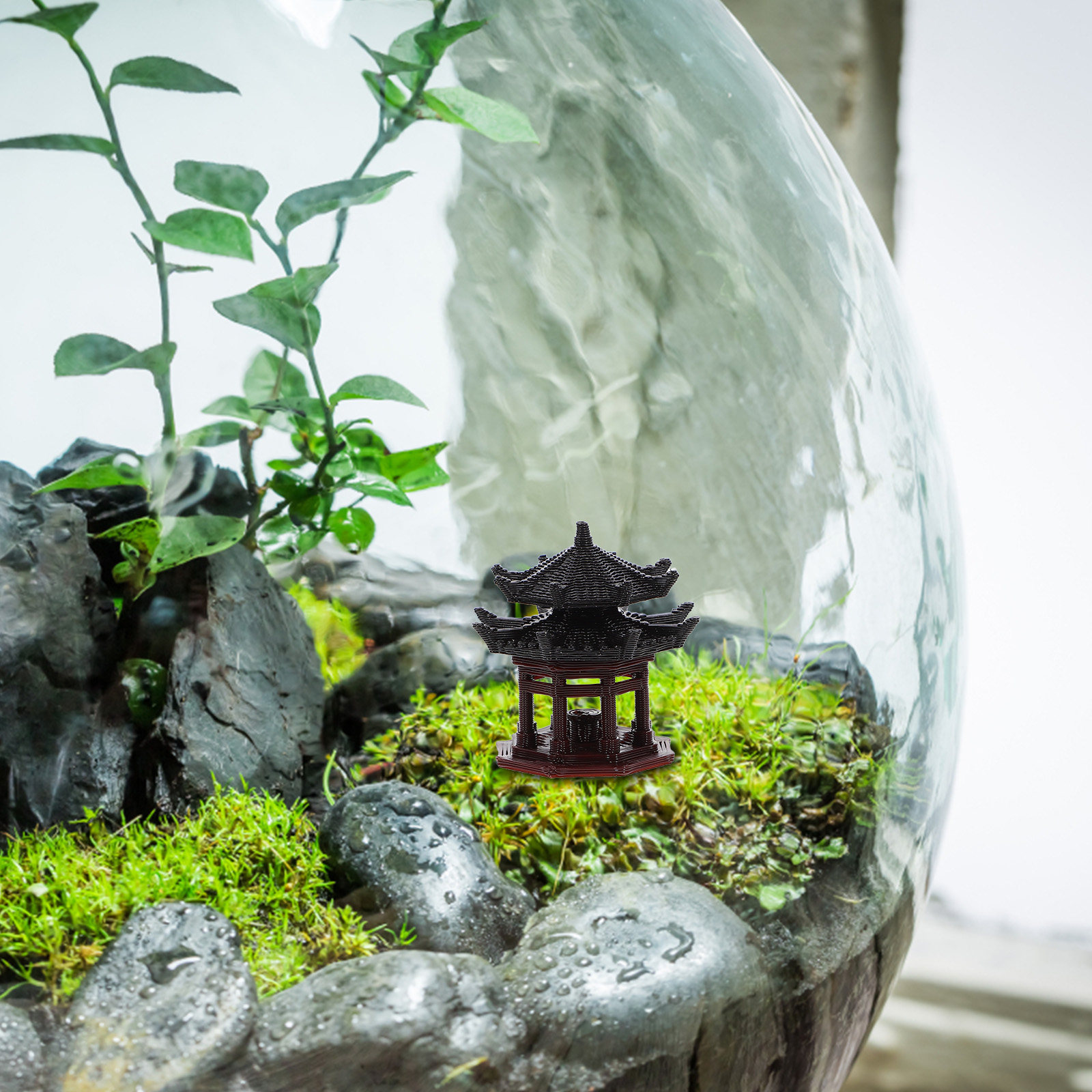 Mini Plastic Paviljoen Beeldje - Bonsai Garden Landscape Design recensie en prijs